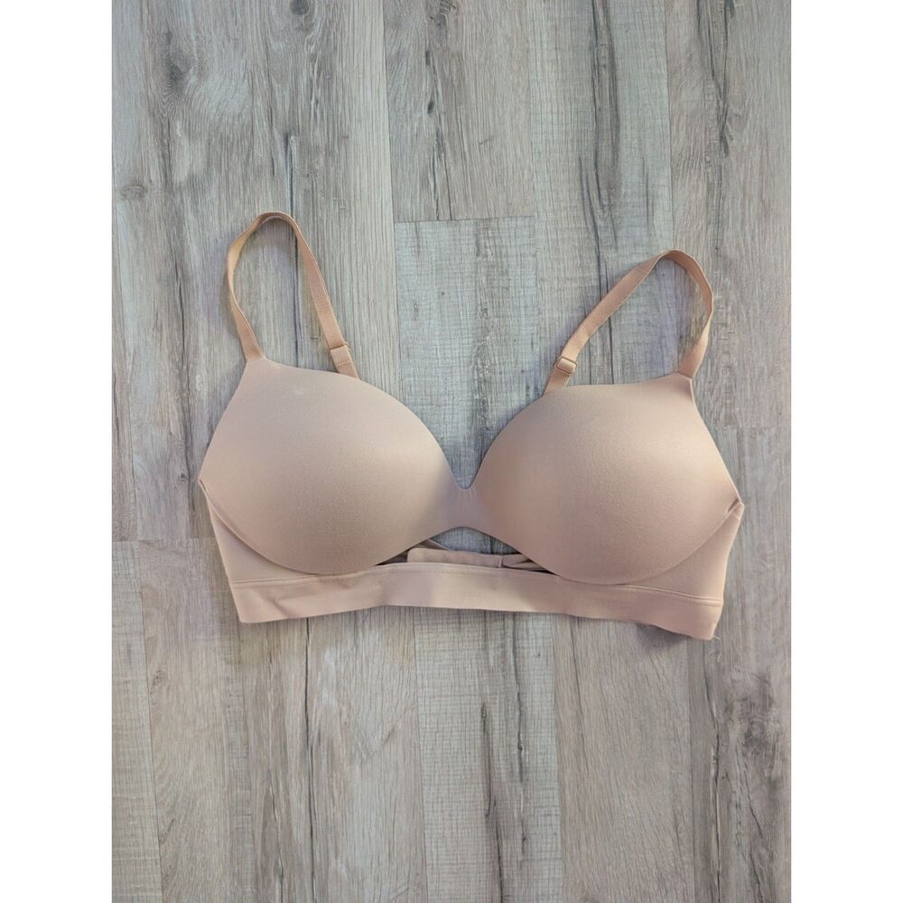 Victoria's Secret Fabulous Plunge Bra Beige Tan, 32DD (C9)